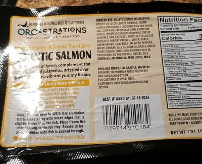 Honey Jalapeno & Savory Yam Crust Atlantic Salmon, Honey