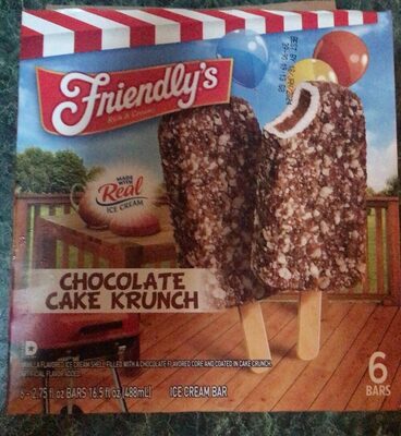 Chocolate Cake Krunch Ice Cream Bar, Vanilla; Chocolate
