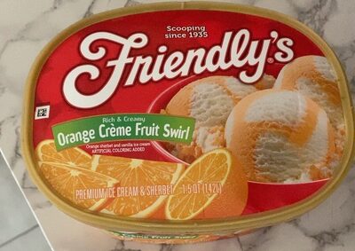 Orange Crme Fruit Swirl Premium Ice Cream & Sherbet, Orange; Vanilla