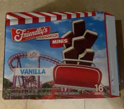 Friendwich Minis Vanilla Ice Cream Sandwiches, Vanilla; Chocolate