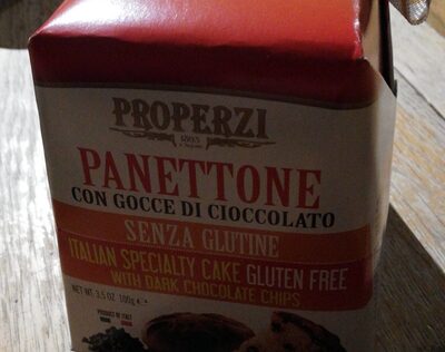 Panettone Italian Specialty Gluten Free With Dark Chocolate Chips Cake, Dark Chocolate