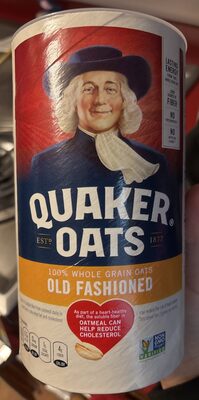 Quaker Oats Old Fashioned Oatmeal 18 Ounce Paper Cannister