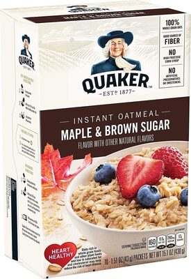 Quaker Instant Oatmeal Maple and Brown Sugar (10 - 1.51 Ounce) 15.1 Ounce 10 Pack Paper Packet