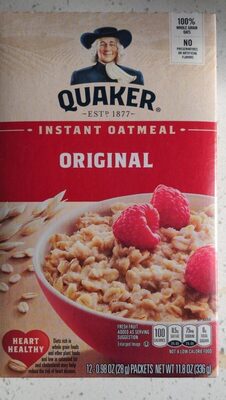 Quaker Original Instant Oatmeal (12 - 0.98 Ounce) 11.8 Ounces 12 Count Paper Packets