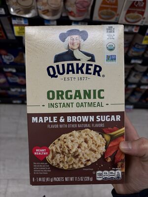 Maple & Brown Sugar Flavor Organic Instant Oatmeal, Maple & Brown Sugar