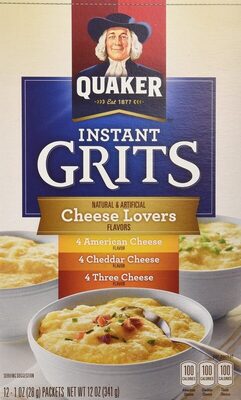 Quaker Instant Grits Cheese Lovers (12 - 1 Ounce) 12 Ounce 12 Pack Pouches