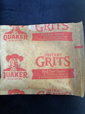Quaker Instant Grits Red Eye Gravy & Country Ham (12-1 Oz)  12 Ounce 12 Count Paper Pouch