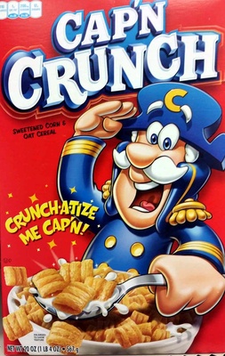 Cap'n Crunch Sweetened Corn & Oat Cereal 20 Ounce Paper Box