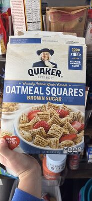 Quaker Oatmeal Squares Brown Sugar 14.5 Ounce Paper Box