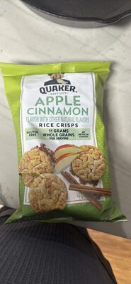 Quaker Apple Cinnamon Rice Crisps 3.52 Ounce Plastic Bag