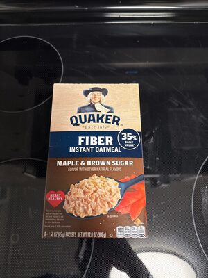 Quaker Select Starts High Fiber Maple & Brown Sugar Instant Oatmeal (8-1.58 Ounce) 12.6 Ounce 8 Count Paper Box