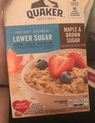 Maple & Brown Sugar Flavor Lower Sugar Instant Oatmeal, Maple & Brown Sugar