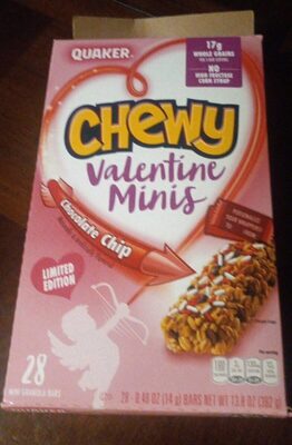 Chocolate Chip With Sprinkles Valentine Minis Granola Bars, Chocolate Chip With Sprinkles