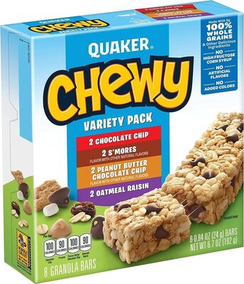 Quaker Chewy Granola Bars Variety Pack, 0.84 Oz, 8 Count