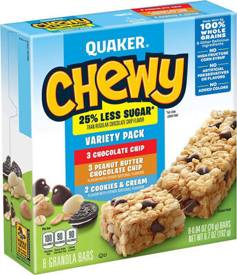 Quaker Chewy Granola Bars Variety Pack, 0.84 Oz, 8 Count