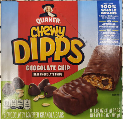 Chocolate Chip Chocolatey Covered Granola Bars, Chocolate Chip