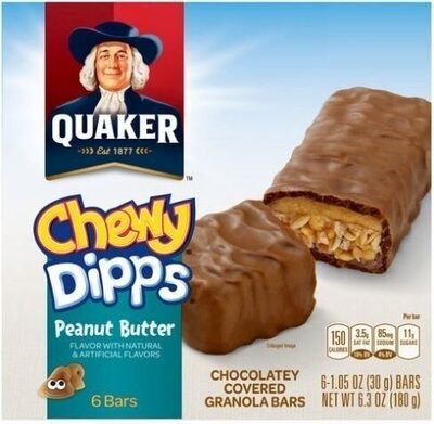 Peanut Butter Chocolatey Covered Granola Bars, Peanut Butter