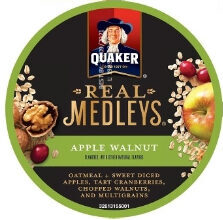 Quaker Real Medleys Oatmeal Apple Walnut 2.64 Oz