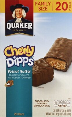 Quaker Chewy Dipps Peanut Butter Granola Bars (20-1.05 Oz) 21.1 Ounce 20 Pack Bag in Box