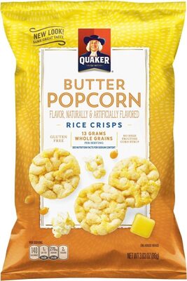 Quaker Buttered Popcorn Rice Crisps 3.03 Ounce Plastic Bag