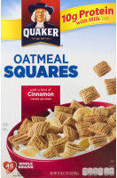 Quaker Oatmeal Squares with a hint of Cinnamon Crunchy Oat Cereal 21 Ounce Box