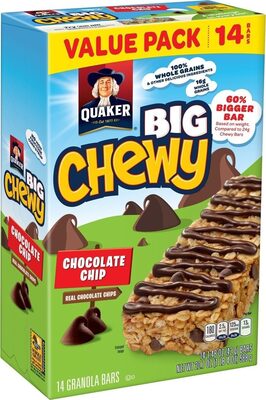 Quaker Big Chewy Chocolate Chip Granola Bars (14-1.48 Ounce) 20.7 Ounce 14 Count Plastic Bags