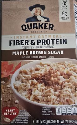 Maple Brown Sugar Fiber & Protein Instant Oatmeal, Maple Brown Sugar