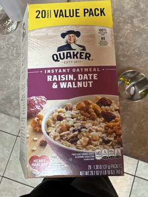 Raisin, Date & Walnut Instant Oatmeal, Raisin, Date & Walnut
