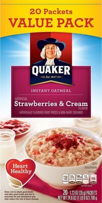 Strawberries & Cream Flavored Fruit Pieces & Non-Dairy Creamer Instant Oatmeal, Strawberries & Cream