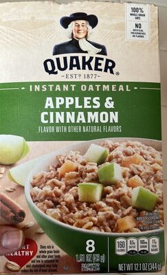 Apples & Cinnamon Instant Oatmeal, Apple; Cinnamon
