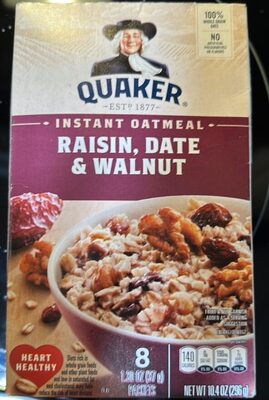 Raisin, Date & Walnut Instant Oatmeal, Raisin, Date & Walnut