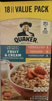 Fruit & Cream Instant Oatmeal