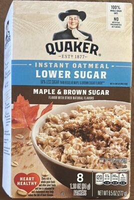 Instant Lower Sugar Maple Brown Sugar Oatmeal, Maple; Brown Sugar