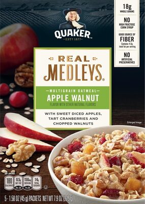 Apple Walnut Flavor Multigrain Oatmeal With Sweet Diced Apples, Tart Cranberries And Chopped Walnuts, Apple Walnut