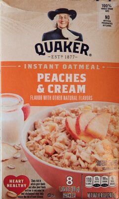 Peaches & Cream Flavor Instant Oatmeal, Peaches & Cream