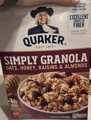 Oats Honey Raisins & Almonds Simply Granola, Oats; Honey; Raisins; Almonds