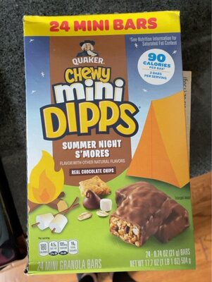 Summer Night S'Mores Flavor Real Chocolate Chips Mini Granola Bars, Summer Night S'Mores