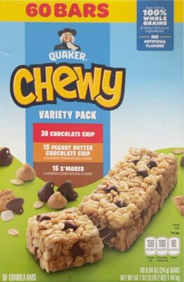 Granola Bars Variety Pack, Chocolate Chip, Peanut Butter Chocolate Chip, S'Mores