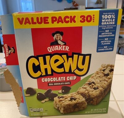 Real Chocolate Chip Chewy Granola Bars, Real Chocolate