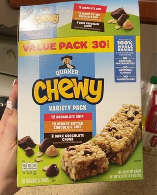 Quaker Chewy Granola Bars Variety Pack, 0.84 Oz, 30 Count