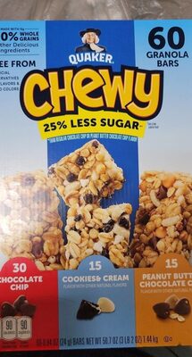 Quaker Chewy Granola Bars Variety Pack, 0.84 Oz, 60 Count