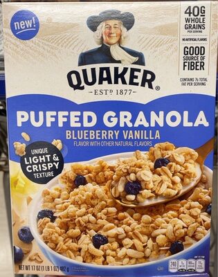 Blueberry Vanilla Puffed Granola, Blueberry Vanilla