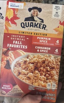 Fall Favorites Instant Oatmeal