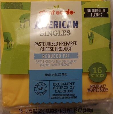 American Singles Reduced Fat Pasteurized Prepared Cheese Product, American