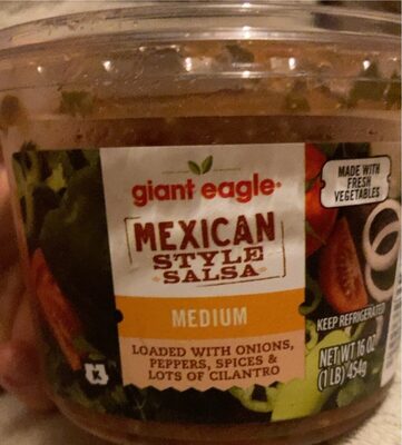 Medium Mexican Style Loaded With Onions, Peppers, Spices & Lots Of Cilantro Salsa, Medium Mexican Style