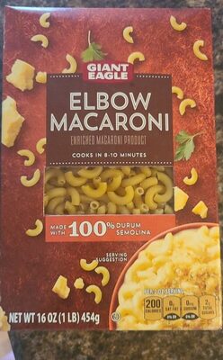 Enriched Macaroni Product, Elbow Macaroni