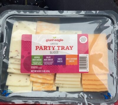 Monterey Jack, Colby Jack, Swiss, Mild Cheddar Cheese Slices Party Tray, Monterey Jack, Colby Jack, Swiss, Mild Cheddar