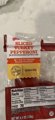 Sliced Turkey Pepperoni, Turkey