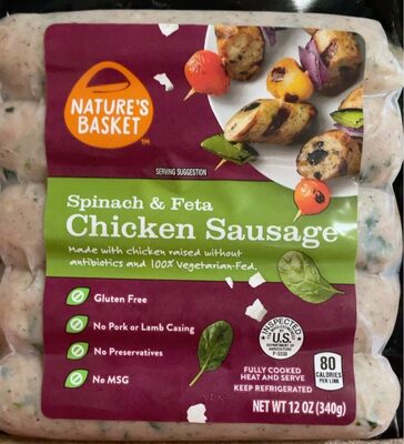 Spinach & Feta Chicken Sausage, Spinach & Feta Chicken