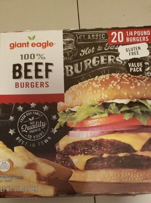 100% Beef Burgers, Beef